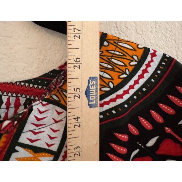 African Dashiki Traditional Boohoo Dressy Shirt Top Black Multicolor 48" Chest‎ - Picture 8 of 8